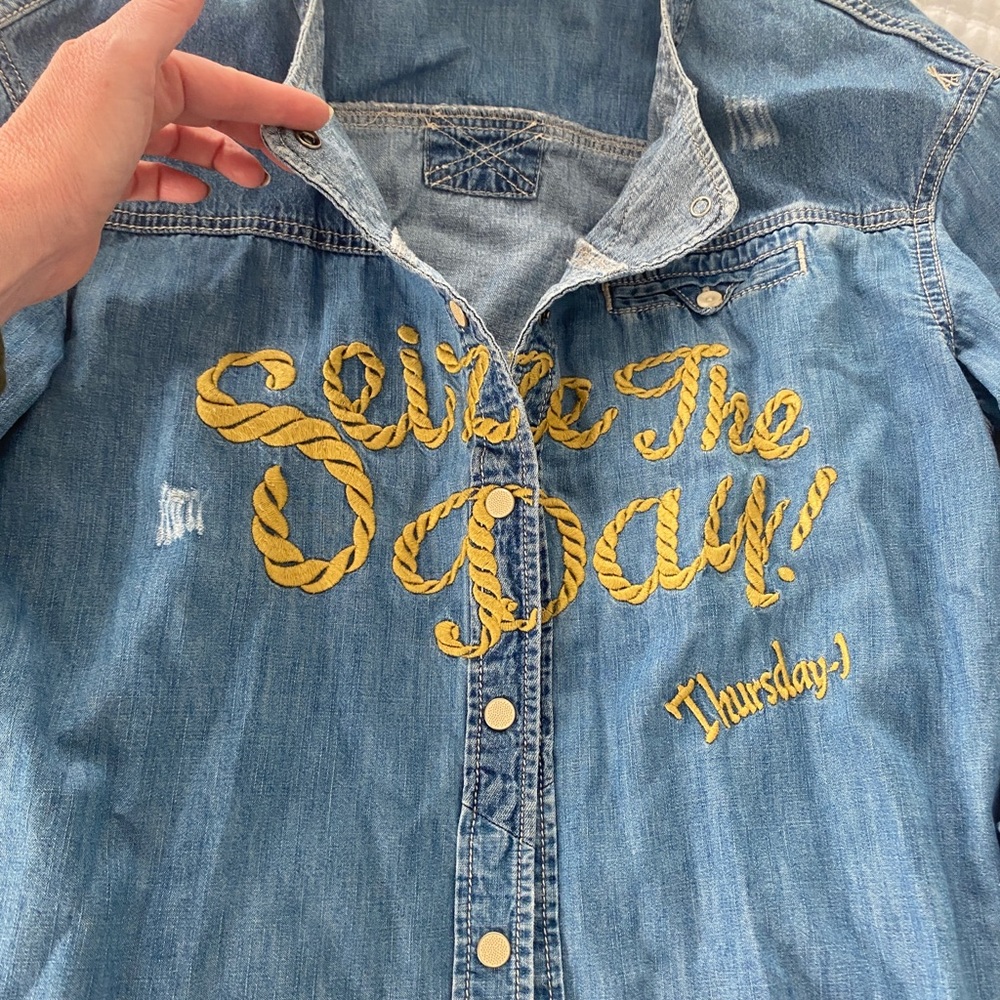 THURSDAY ISLAND Denim Shirt M SEIZE THE DAY nautical